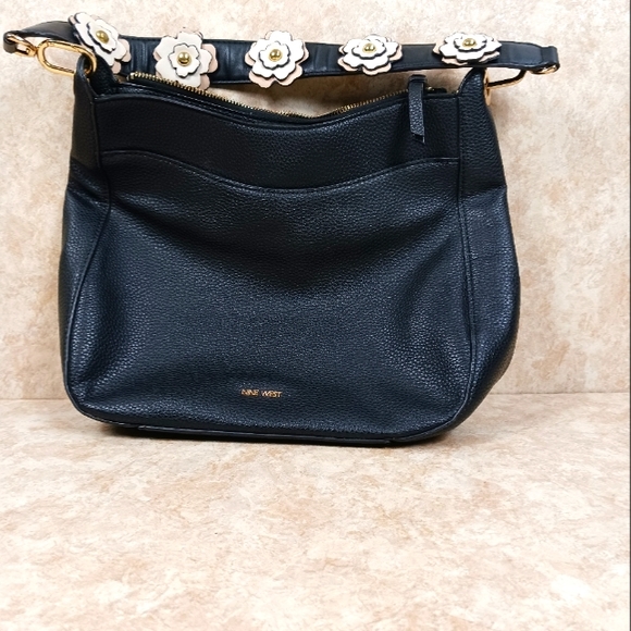 NINE WEST Black Faux Leather Satchel/Handbag - Picture 1 of 9